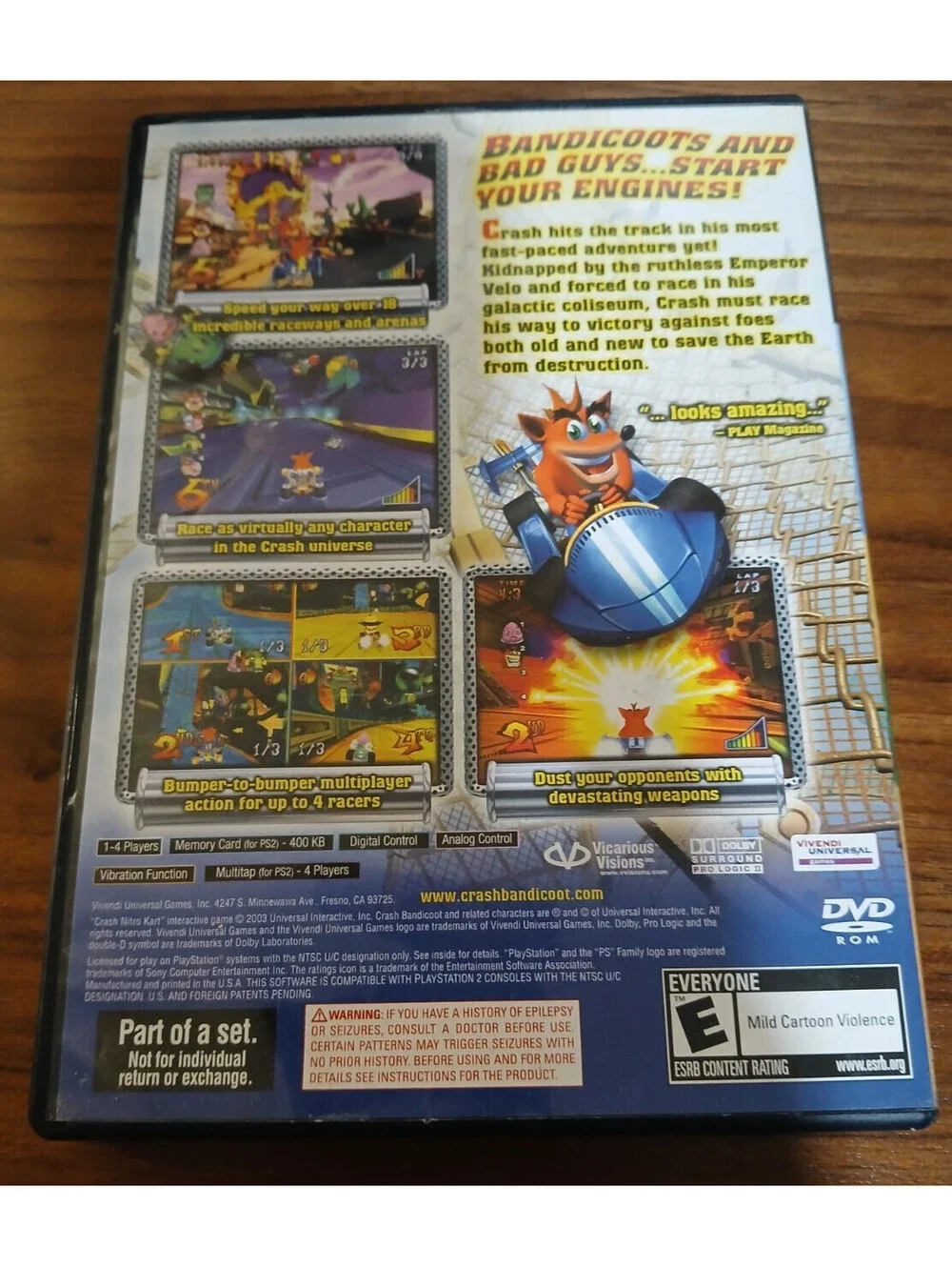 Crash Nitro Kart (Sony PlayStation 2, 2003, PS2)